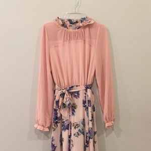 Pink High Neck Dress